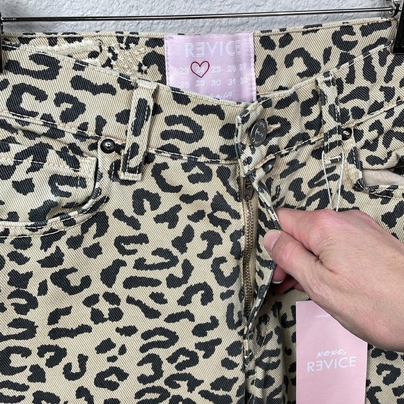 NWT Revice Uptown On The Spot Leopard Animal Print Jeans High Rise Sz 24 - Picture 6 of 15